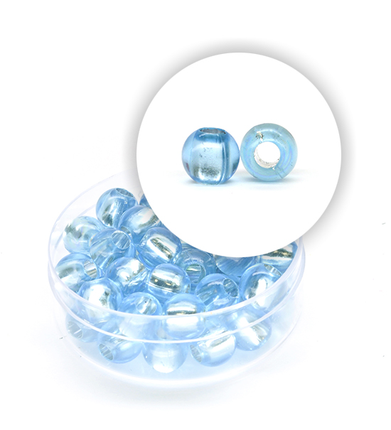Perlas de plástico alma de plata (acerca 8,5 g) 8 mm ø - Cielo